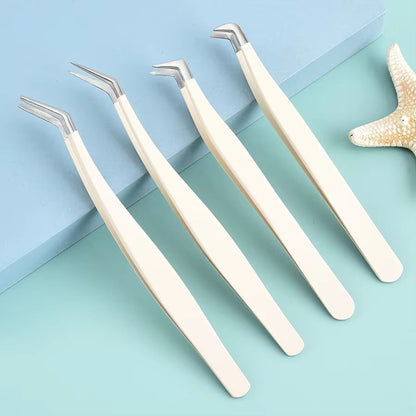 Premium Stainless Steel Eyelash Extension Tweezers Rose Gold 2