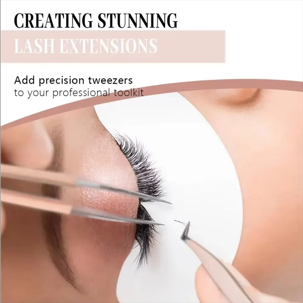 Premium Stainless Steel Eyelash Extension Tweezers Rose Gold 5