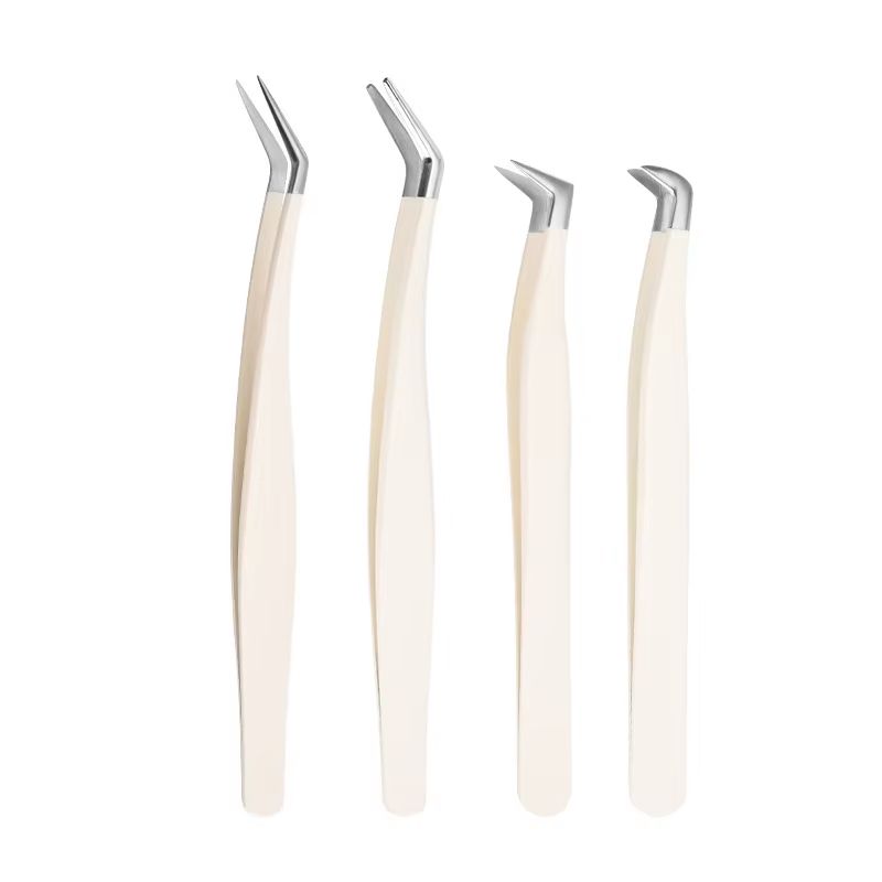 Premium Stainless Steel Eyelash Extension Tweezers Rose Gold 8