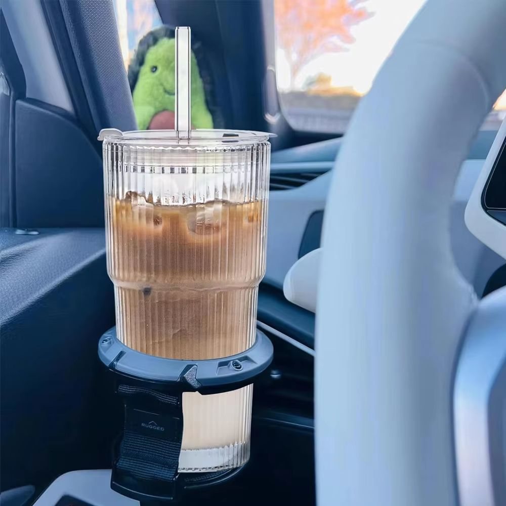 StripeGlass 20oz Glass Cup With Lid And Straw  Transparent Drinking Glass For Juice Water  Iced Cof 5