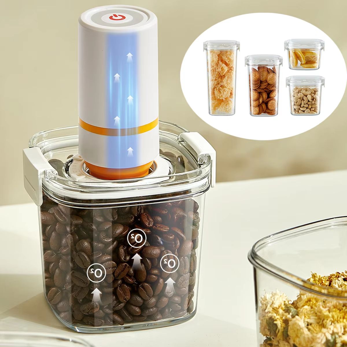 Airtight Vacuum Storage Jar Container for Coffee Beans and Dry Goods
