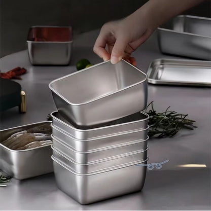 EcoSteel Stainless Steel Food Storage Containers with Lids – Reusable Lunch Bento Boxes for Meat, Fruit & Veggies