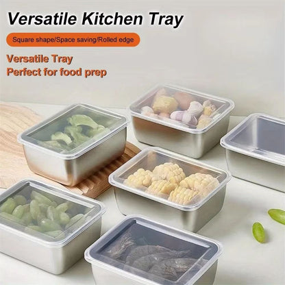 EcoSteel Stainless Steel Food Storage Containers With Lids  Reusable Lunch Bento Boxes For Meat Fru 3