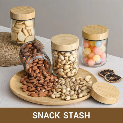 EcoJar 16oz Airtight Glass Jars With Bamboo Lids  4Pack Storage Set For Overnight Oats Snacks Yogur 3