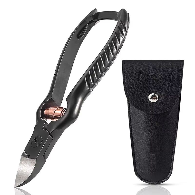 Heavy-Duty Black Stainless Steel Toenail Clippers – Ingrown Nail & Podiatry Tool