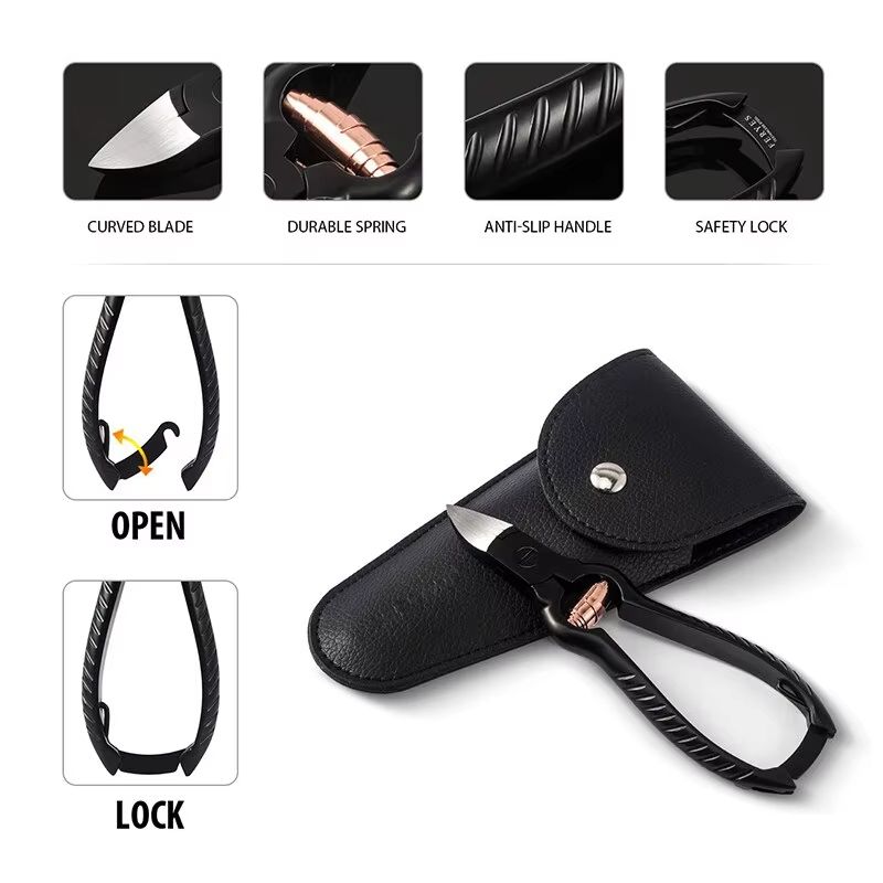 HeavyDuty Black Stainless Steel Toenail Clippers  Ingrown Nail  Podiatry Tool 1