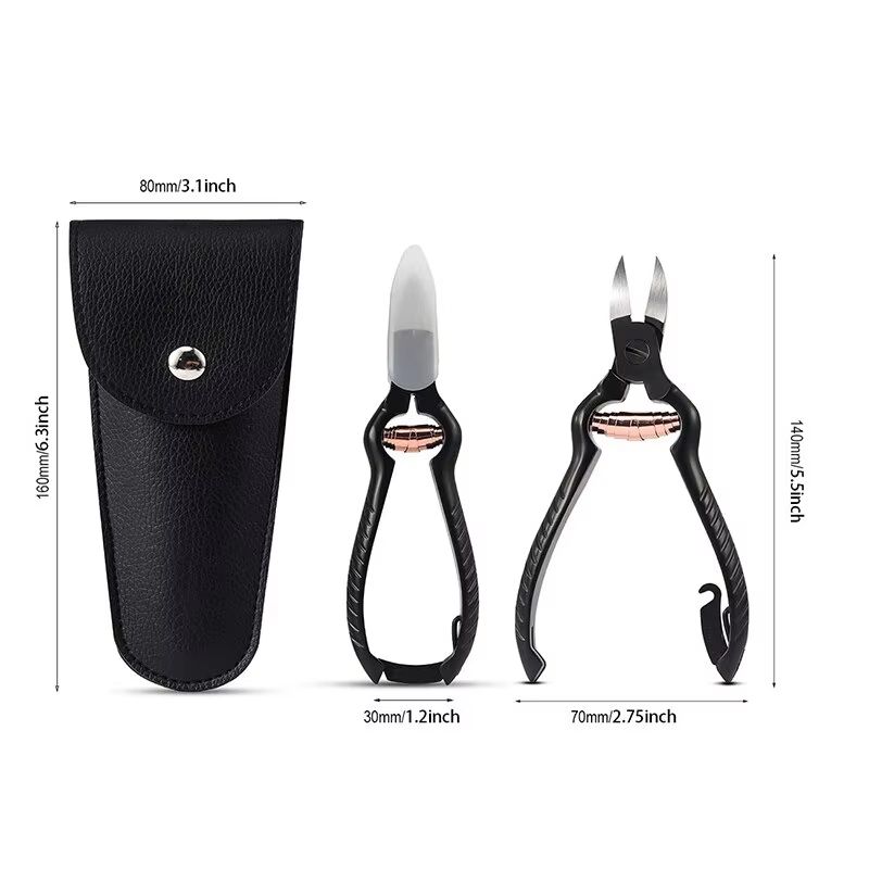 HeavyDuty Black Stainless Steel Toenail Clippers  Ingrown Nail  Podiatry Tool 5