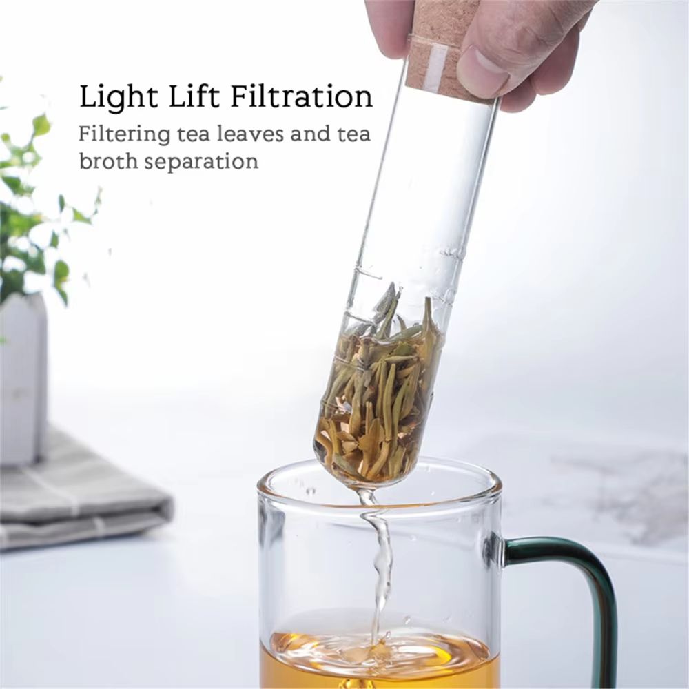 ClearBrew Glass Tea Infuser With Cork Lid  Transparent LooseLeaf Steeper And Strainer For Tea Cups  1