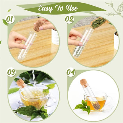 ClearBrew Glass Tea Infuser With Cork Lid  Transparent LooseLeaf Steeper And Strainer For Tea Cups  3