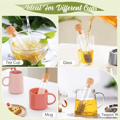 ClearBrew Glass Tea Infuser With Cork Lid  Transparent LooseLeaf Steeper And Strainer For Tea Cups  5
