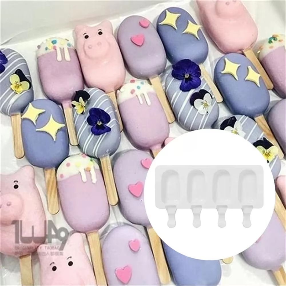 PopCraft Silicone Popsicle Mold Set With 50 Wooden Sticks  3 Piece DIY Molds For Ice Cream  Cake Po 5