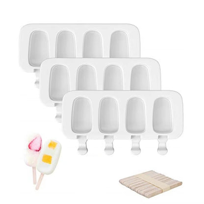 PopCraft Silicone Popsicle Mold Set With 50 Wooden Sticks  3 Piece DIY Molds For Ice Cream  Cake Po 7