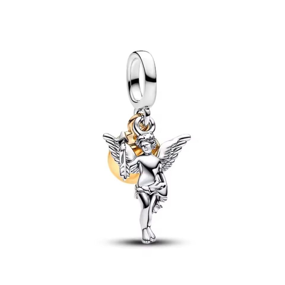 2025 New S925 Silver Spring Ball Bear Cross Pendant For Bracelets 16
