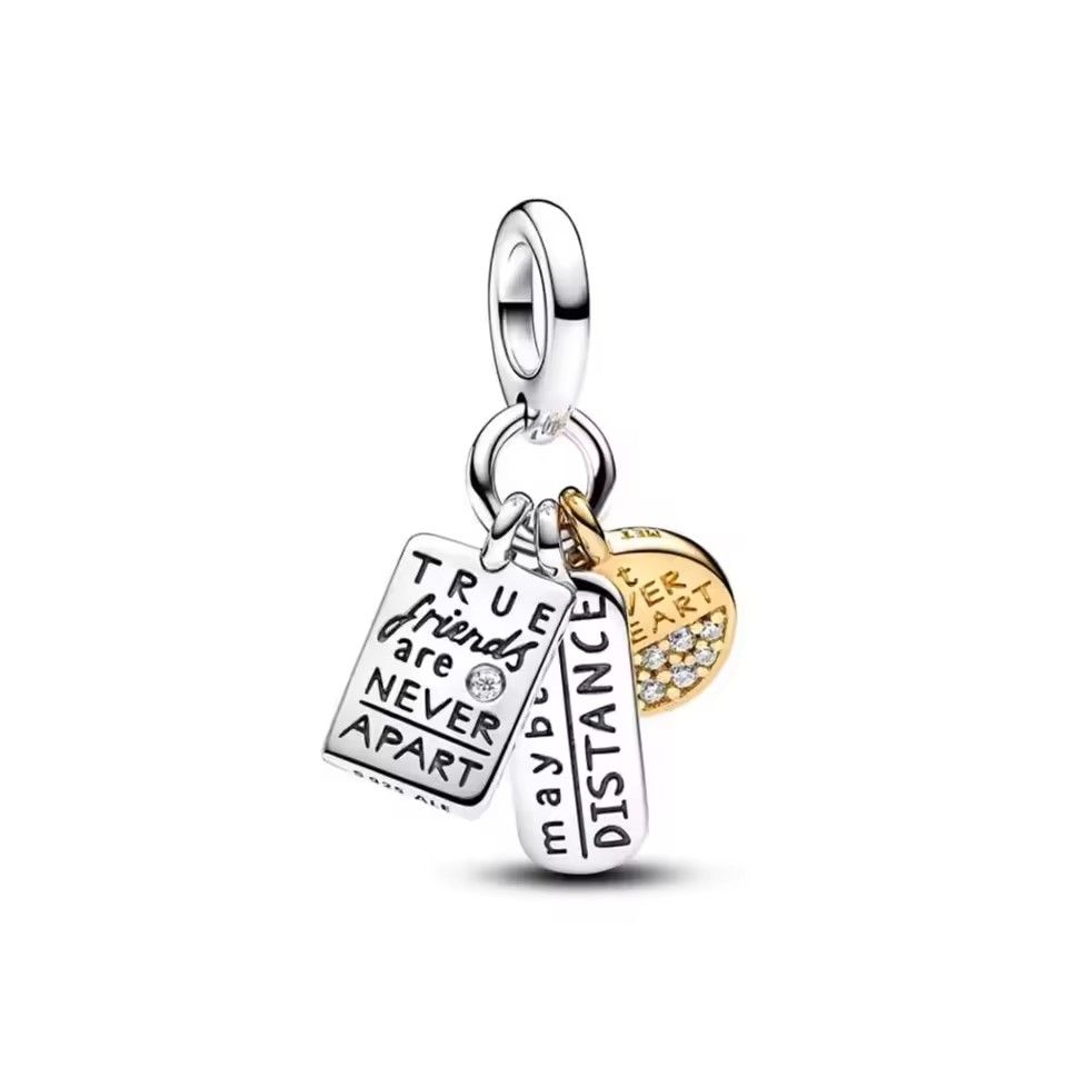 2025 New S925 Silver Spring Ball Bear Cross Pendant For Bracelets 6