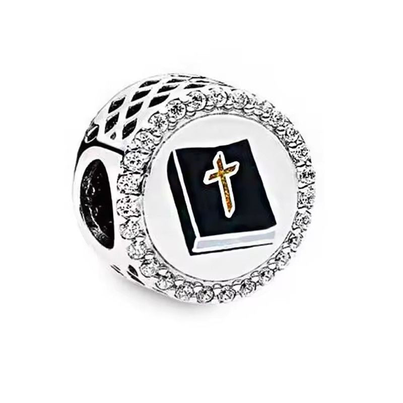 2025 New S925 Silver Spring Ball Bear Cross Pendant For Bracelets 8