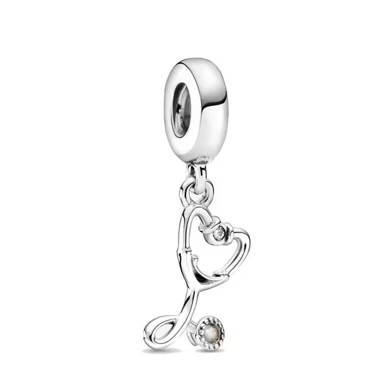 2025 New S925 Silver Spring Ball Bear Cross Pendant For Bracelets 28