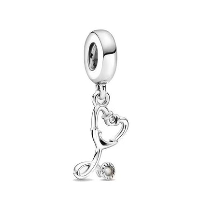 2025 New S925 Silver Spring Ball Bear Cross Pendant For Bracelets 28