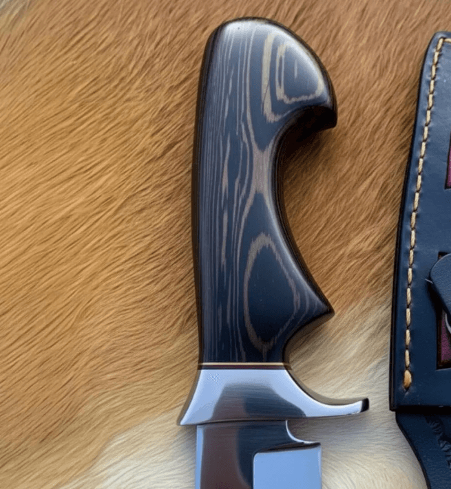 Custom D2 Steel Hunting Knife 9  Exotic Wood Handle  MirrorPolished Clip Point Blade W Leather Shea 5