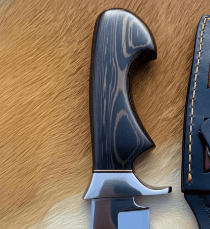 Custom D2 Steel Hunting Knife 9  Exotic Wood Handle  MirrorPolished Clip Point Blade W Leather Shea 5