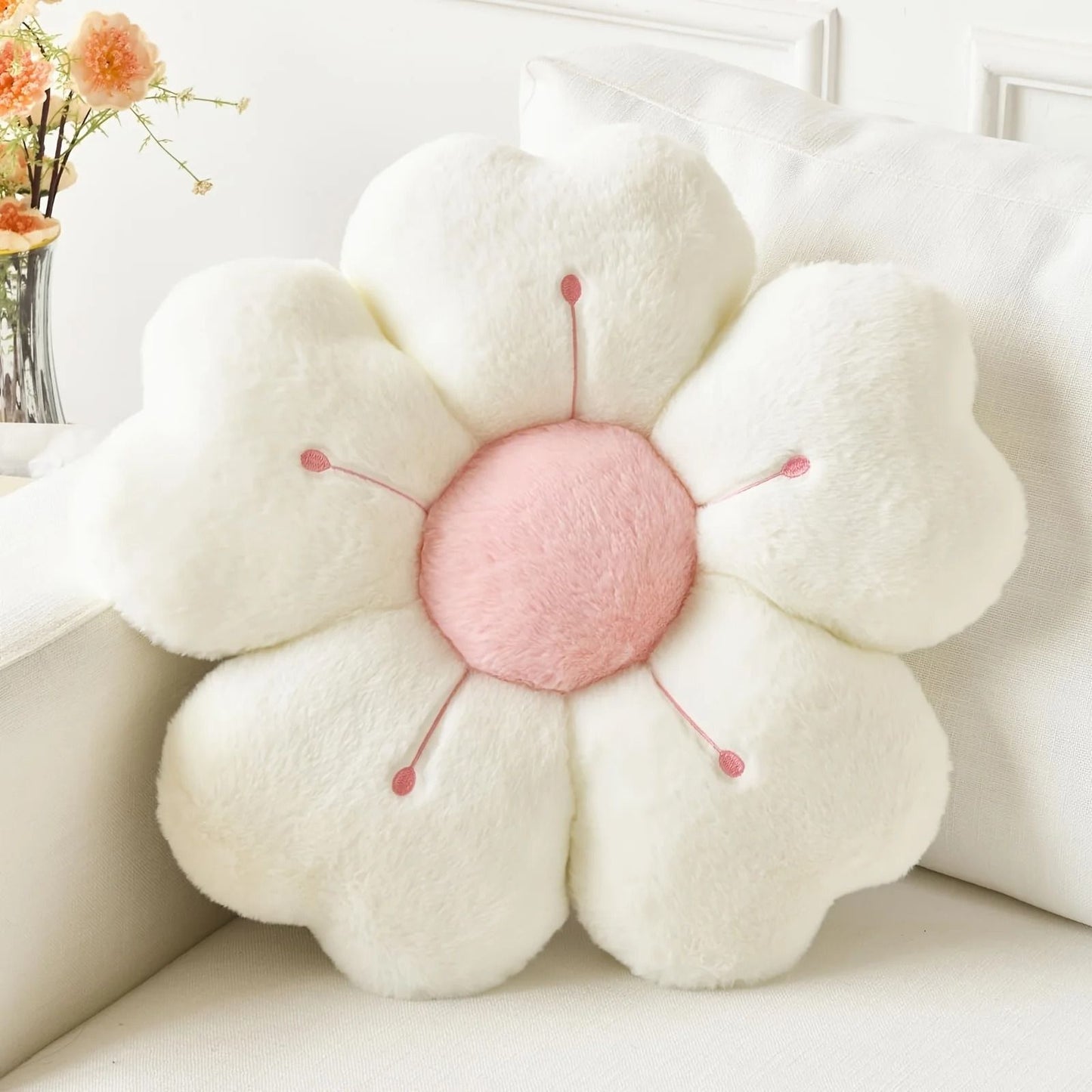 Plush Daisy Flower Throw Pillow 1
