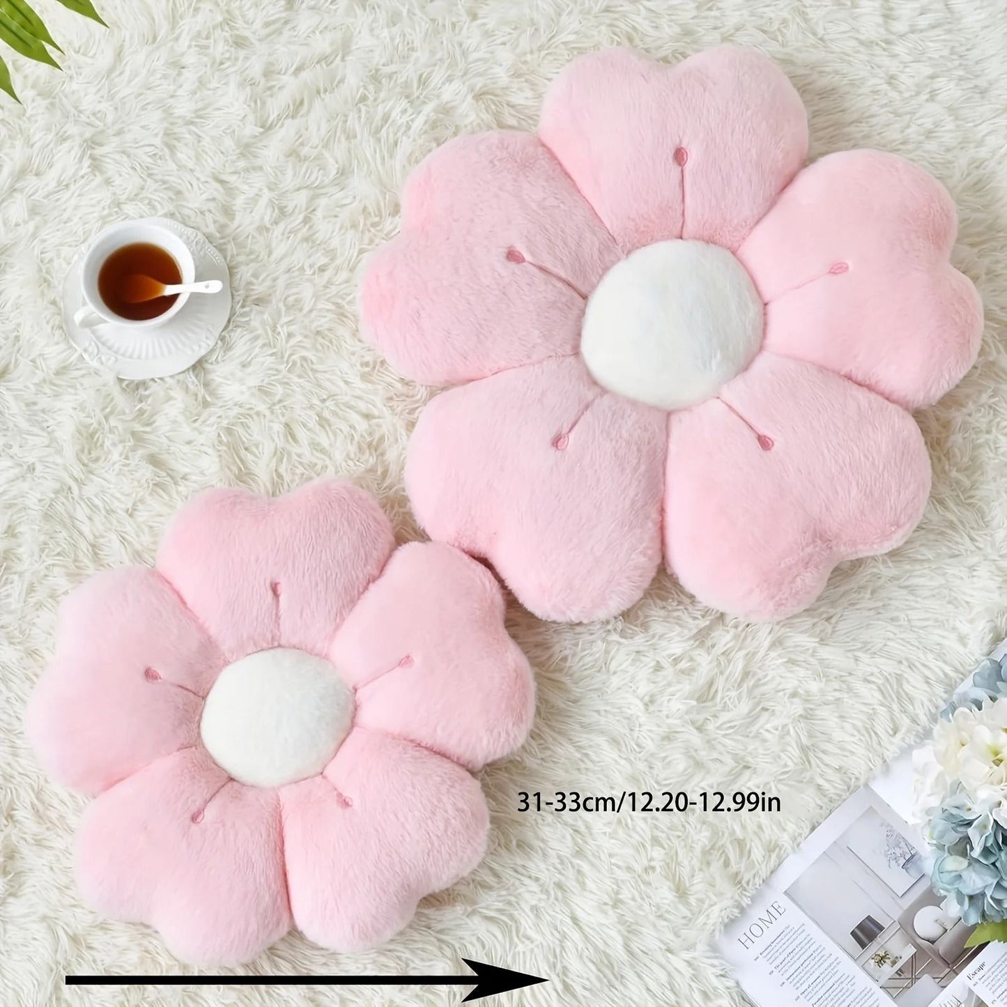 Plush Daisy Flower Throw Pillow 4