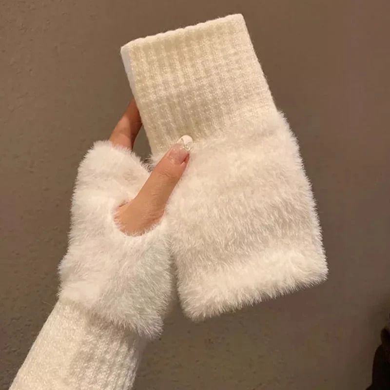 Winter Plush Fingerless Gloves