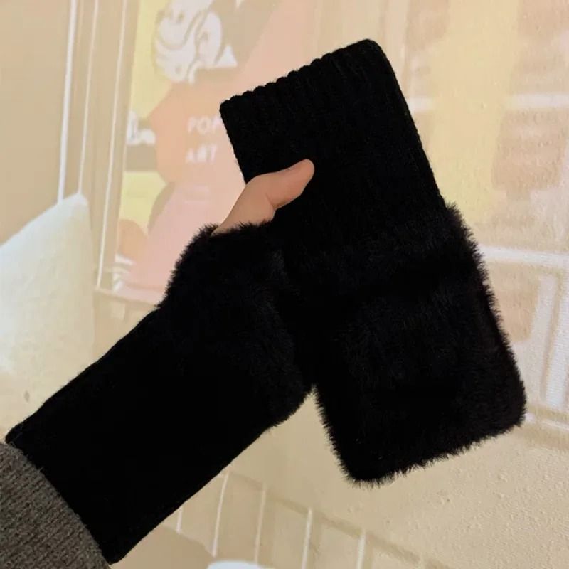 Winter Plush Fingerless Gloves 9