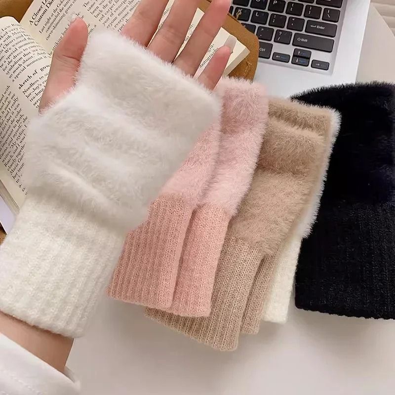 Winter Plush Fingerless Gloves 4