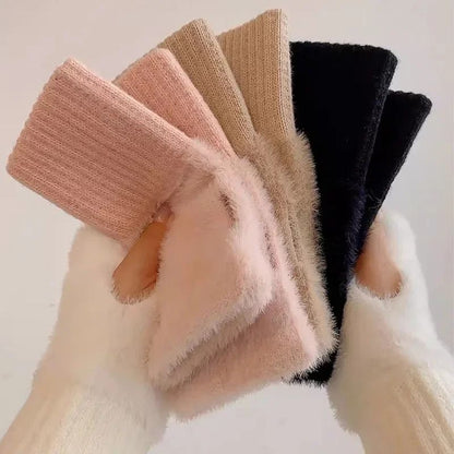 Winter Plush Fingerless Gloves 6