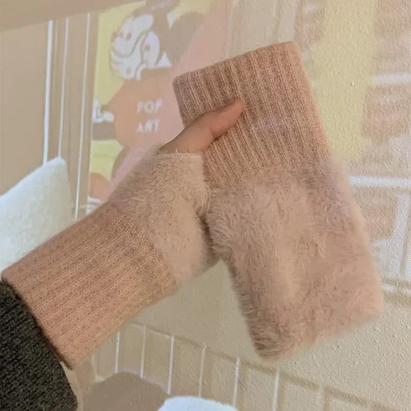 Winter Plush Fingerless Gloves 7