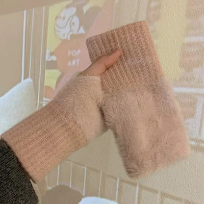 Winter Plush Fingerless Gloves 7