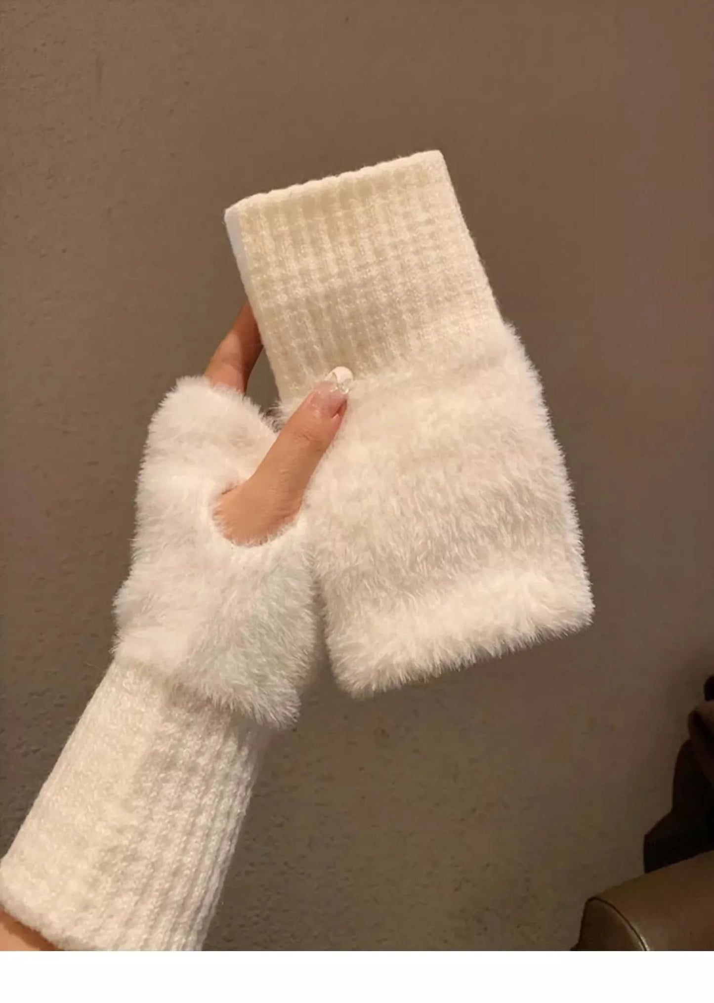 Winter Plush Fingerless Gloves 8