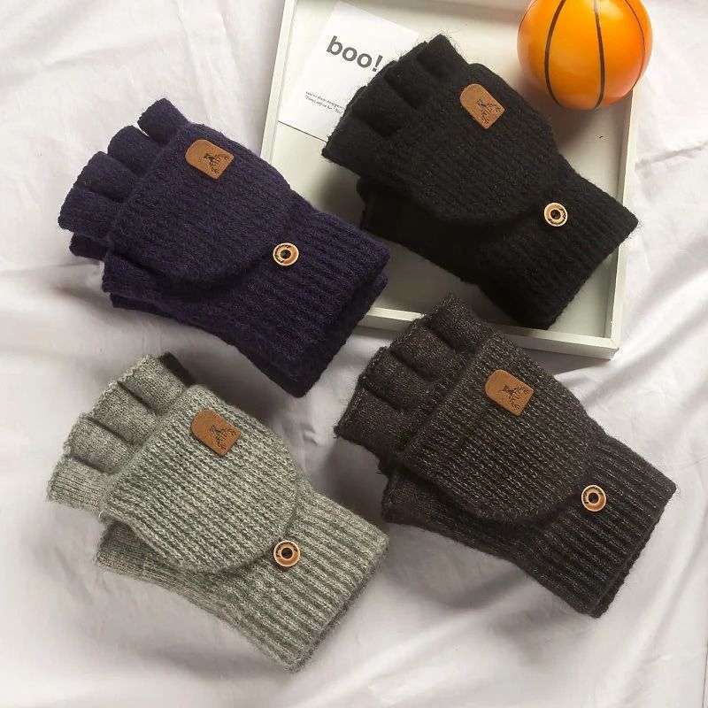 Knitted Winter Fingerless Gloves 2