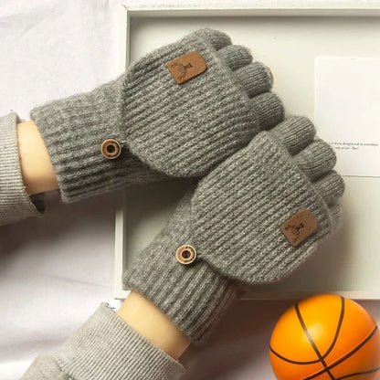 Knitted Winter Fingerless Gloves 5