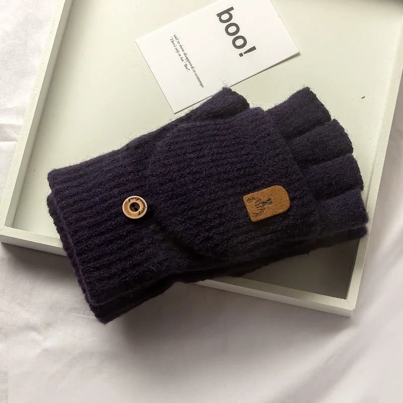 Knitted Winter Fingerless Gloves 6