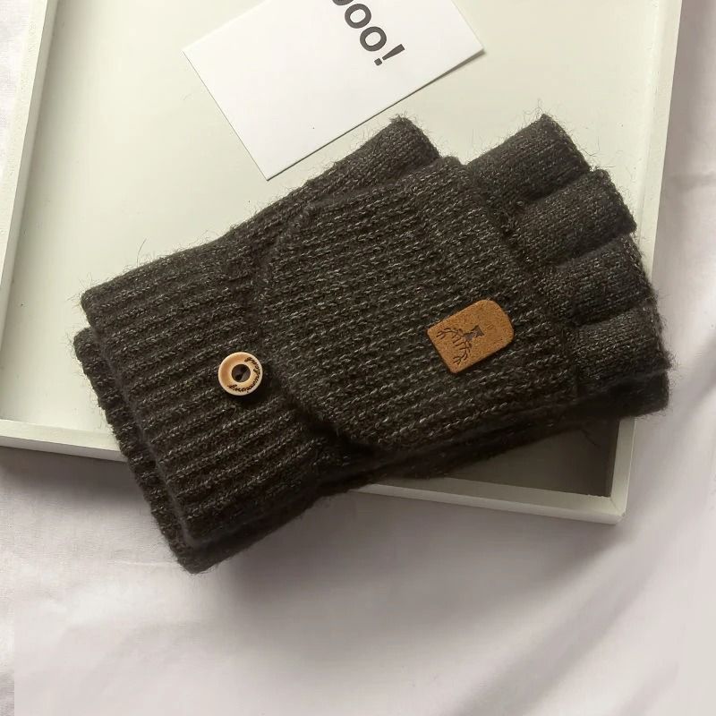 Knitted Winter Fingerless Gloves 9