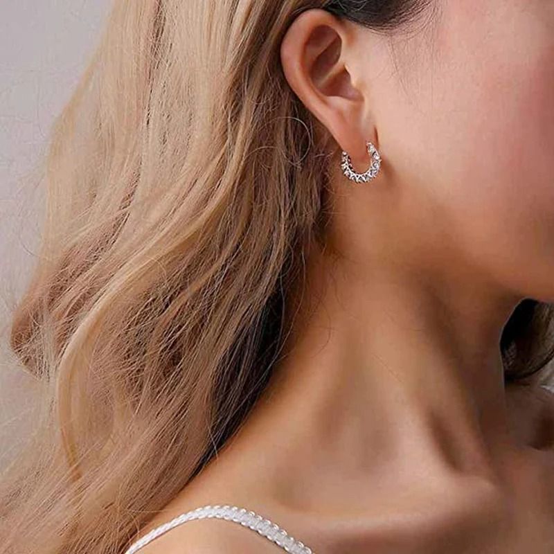 Crystal CZ Hoop Earrings 5