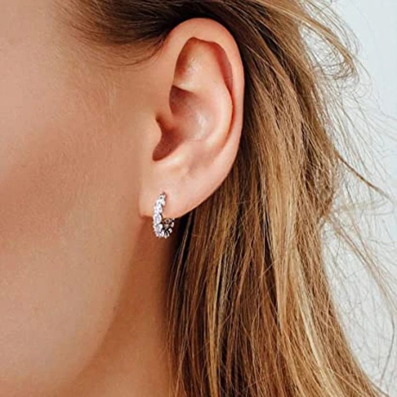 Crystal CZ Hoop Earrings 6
