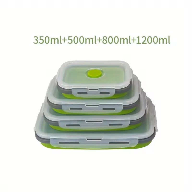 Collapsible Silicone Food Storage Containers Set  Stackable SpaceSaving Microwave  Freezer Safe Lun 10