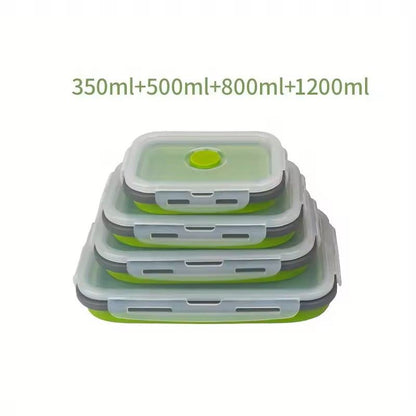 Collapsible Silicone Food Storage Containers Set  Stackable SpaceSaving Microwave  Freezer Safe Lun 10