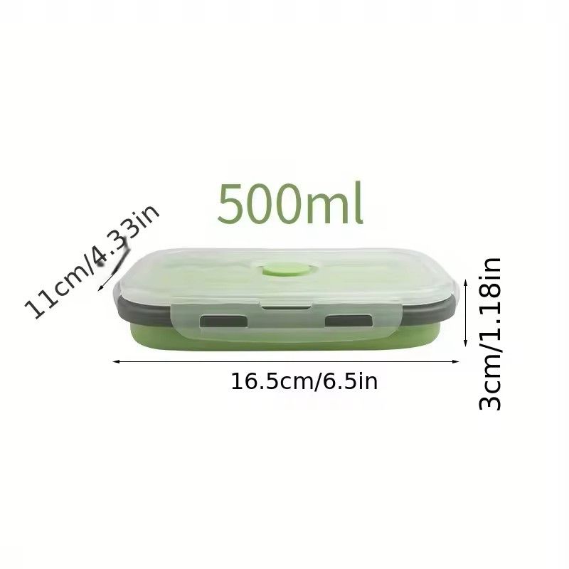 Collapsible Silicone Food Storage Containers Set  Stackable SpaceSaving Microwave  Freezer Safe Lun 7