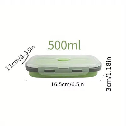 Collapsible Silicone Food Storage Containers Set  Stackable SpaceSaving Microwave  Freezer Safe Lun 7