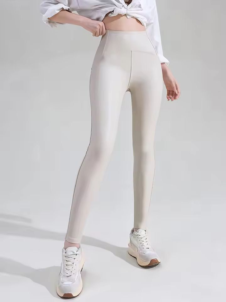 Sleek Warm HighWaist Matte PU Leather Leggings 4