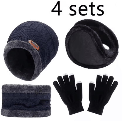WinterGuard 4Piece Velvet Hat Scarf  Gloves Set 8