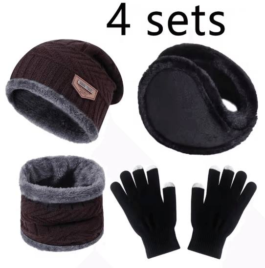 WinterGuard 4Piece Velvet Hat Scarf  Gloves Set 7