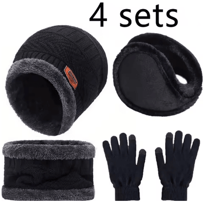 WinterGuard 4Piece Velvet Hat Scarf  Gloves Set 5