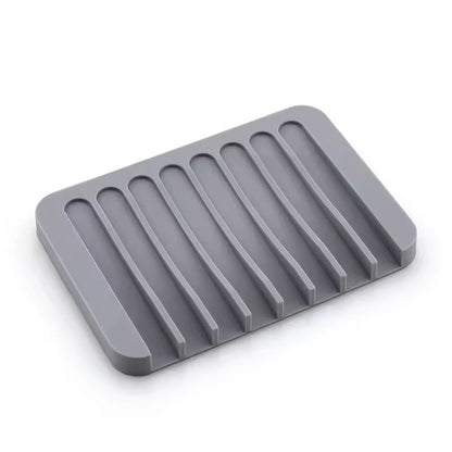 Silicone SelfDraining Soap Dish Holder For Shower Bathroom  Kitchen 2