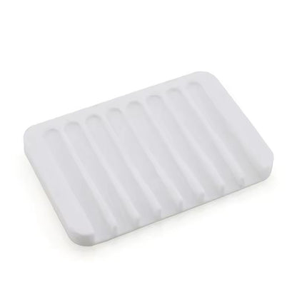 Silicone SelfDraining Soap Dish Holder For Shower Bathroom  Kitchen 6