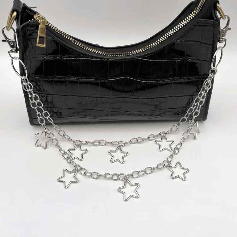 StreetEdge Metal Crescent Geometric Bag Chain For Men  Women 2