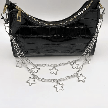 StreetEdge Metal Crescent Geometric Bag Chain For Men  Women 2